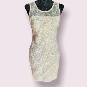 Charlotte Russe Cream Paris Rose Dress